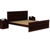 Moglis Solid Wood King Size Bed Without Storage Bed In Walnut Finish
