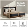 Valerio Duo-Panel Luxe King Size Bed in Chocolate Brown colour Velvet with Oak wood Frame