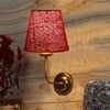Devansh Metal Electric Wall Light in Gold Colour with Maroon Shade Count of 1 Light