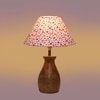 Devansh Multicolor Cotton Table Lamp With  Wood Natural Base (10X12.5 Inches)-38