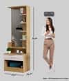 Hexa Red Wooden Dressing Table in Giant Wood and Frosty White Colour