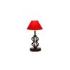Octavia Red cotton Table lamp with Iron Base
