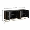 Kibo Solid Mango Wood Sideboard with 4 Door in Dark Finish with Metal Base