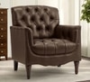 Jones Pu Leather W in g Chair in Brown