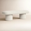 Cassy Boucle 2 Seater Modern Ottoman Bench in Off white  Color
