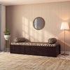 Harvey Diwan in Mahogany Finish with Terracotta and Grey Fabric Colour