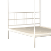 Perryn Four Poster Metal Non Storage Single Bed in Glossy Ivory Finish