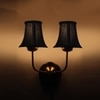 Devansh Dual Gold Metal  Wallmounted Lamp With Cotton Gold Metal  Shade