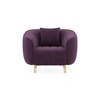 Amora 1 Seater Fabric Sofa In Plumy Purple Velvet Colour