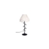 Brecken Off White Fabric Shade Table Lamp with Black Iron Base