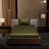 Stoa Paris 300TC UltrSatin Single Bedsheet Set Satin Single Olive Oasis