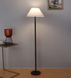 47" Gold Piping Floor Lamp with Off White Shade