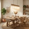 Hexa Brown Solid Wood Cluster Hanging Light