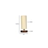 Scarlett off-white cotton table lamp with brown wood base