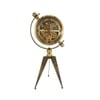Vintage Aviator Gear Tripod Table Clock Antique Brass Metal Steampunk Decor