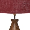 Devansh Maroon Jute Table Lamp With G Wood Natural Base -(7X13 Inches)-12