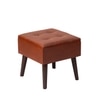 Axel Faux Leather Wooden tufted sitting stool