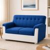 Enzo 2 Seater Sofa In Fabric White & Blue Color