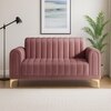 Josbert Velvet 2 Seater Sofa In  Peech Colour