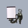 Devansh Metal Electric Wall Light in Antique Gold Colour with White & Black Shade Count of 1 Light
