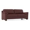Farina 3 Seater Half Leather Sofa In Bordeaux Italian Leather