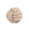 Knotty Combed Cotton Knitted Decorative French Beige Knot Pillow 7 x 7 Inches