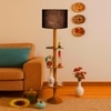 Devansh Shelf Wooden Floor Lamp