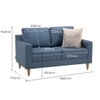 Stevens 2 Seater Fabric Sofa in Turkish Blue Colour
