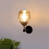 Devansh Metal Electric Wall Light in black Colour with Lavender Shade Count of 1 Light