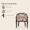 Florence Armchair in Carmine Cassia Colour and Mahogany Finish