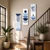 The Castle Decor Blue Botanical Abstract Wall Art Set of 3 36x39 Inch