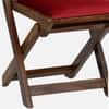 Lora Sheesham Wood Upholstered Folding Chair in Red Colour by Bohemiana