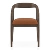 Zen Solid Wood Dining Chair in Danish Walnut Finish & Rust Boucle Colour