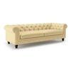 Winchester 3 Seater Half Leather Sofa in Cream Colour
