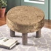 Maple Solid Wood Foot Stool in Green Sparkle Velvet Fabric