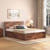 Terence Solid Wood Queen Size Box Storage Bed In Teak Finish