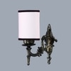 Devansh Metal Electric Wall Light in Antique Gold Colour with White & Black Shade Count of 1 Light