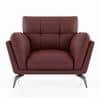 Vetra 1 Seater Leather Sofa In Wine