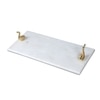 Marble Platter Rectangular With Gold Finish Metal Piece Attachment