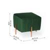 Doe Buck Regent Channel Tufted Velvet Ottoman Stool in Green Colour with Rose Gold Legs