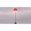 Alysiah Red Fabric Floor Lamp with Black Iron Base