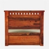 Zvya Solid Wood Single  Size Upholstered Bed With Box Storage (Honey Finish)