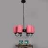 Devansh Solid Wood Electric Wall Light in Red Colour with Red Shade Count of 1 Light