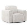 Gretta 1 Seater Fabric Sofa With Adjustable Headrest In Cloud White