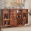 Parquet  Sheesham Wood Bar Cabinet in Honey Oak Finish