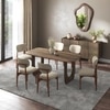Aero Solid Wood 6 Seater Dining Table With 6  Ollie Dining Chairs (Finish : Danish Walnut, Chair Colour : Oyster Beige)