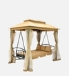 Fribourg Garden Gazebo Swing Cum Bed In Beige Finish