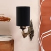 Devansh Metal Electric Wall Light in Antique Gold Colour with Black Shade Count of 1 Light