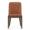 Anderson Solid Wood Single Dining Chair in Danish Walnut Finish With Tan Leatherette Colour