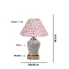 Devansh Conical Multi Cotton Shade Lamp With Wood & Mosaic Glass Base For Decoration/Office/Home/Gifting/Study For Decoration/Office/Home/Gifting/Study -(10X10X14.5) Inches -A